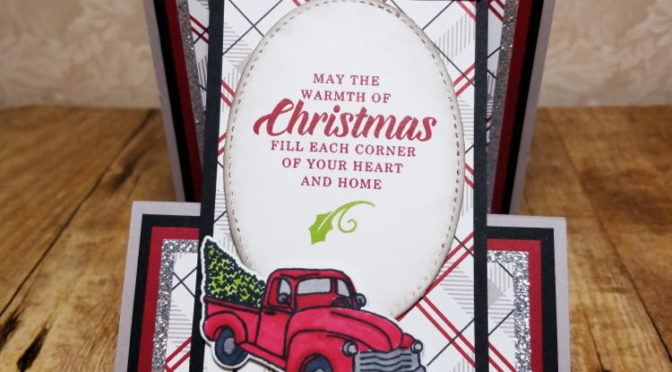 Christmas Card #14 Upright Z fold with Farmhouse Christmas