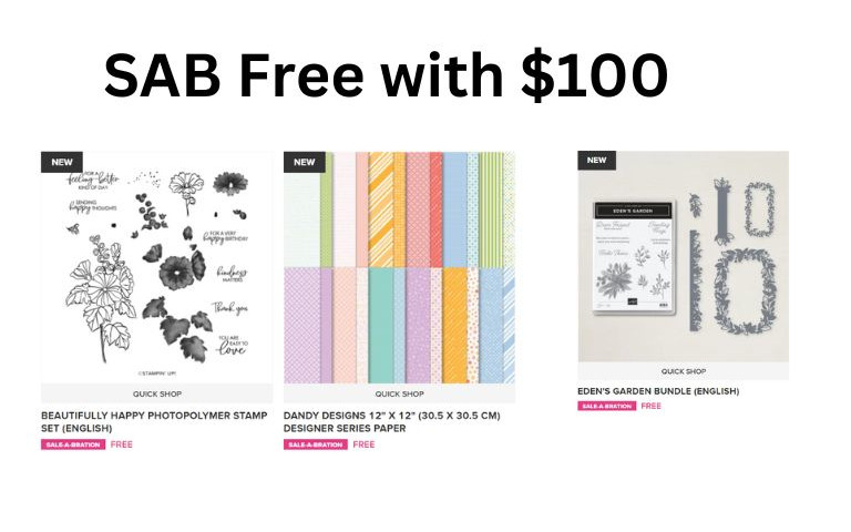 Free SAB with any/all $50 order, you can order this Fast & Easy supplies to make this card!